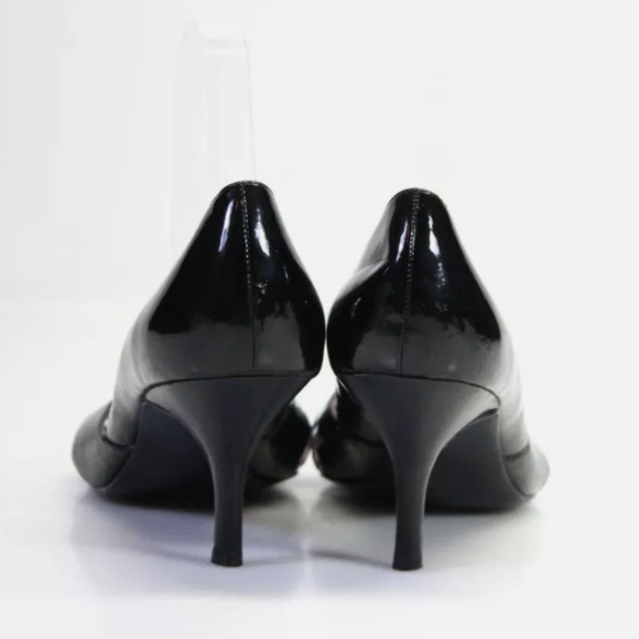 Calvin klein PATENT LEATHER PEEP TOE PUMP BLACK 10 - Picture 3 of 4